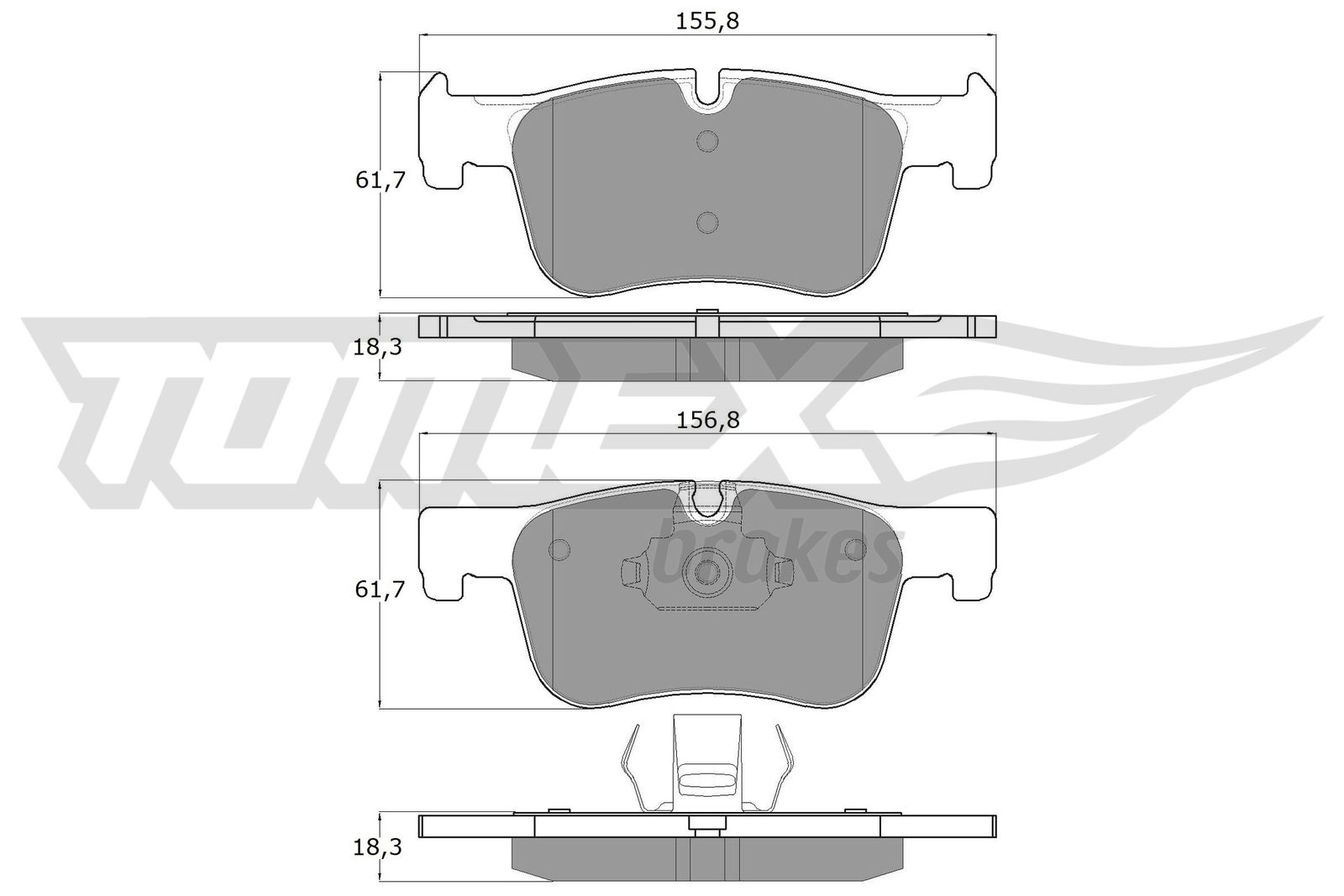 Sada brzdových platničiek kotúčovej brzdy TOMEX Brakes